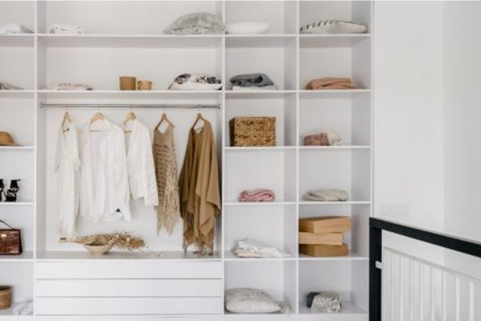 An organized wardrobe