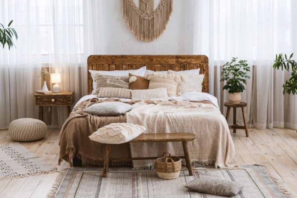 Cozy boho bedroom design