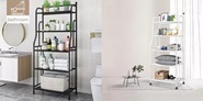 Forthcan Laundry Room Storage Unit in black and white, side by side, showcasing the popular color options.